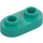 LEGO Dark Turquoise Plate 1 x 2 with Rounded Ends and Open Studs (35480)