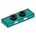 LEGO Donker turquoise Plaat 1 x 3 met 2 Noppen met Twee Wit rectangles (34103 / 76901)