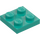 LEGO Donker turquoise Plaat 2 x 2 (3022 / 94148)