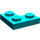 LEGO Donker Turquoise Plaat 2 x 2 Hoek (2420)