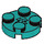 LEGO Donker Turquoise Plaat 2 x 2 Ronde met As Gat (met &#039;+&#039;-vormig asgat) (4032)