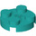 LEGO Donker Turquoise Plaat 2 x 2 Ronde met As Gat (met &#039;+&#039;-vormig asgat) (4032)
