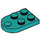 LEGO Donker Turquoise Plaat 2 x 3 met Afgerond Einde en Pin Gat (3176)
