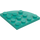 LEGO Dark Turquoise Plate 4 x 4 Round Corner (30565)