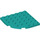 LEGO Donker Turquoise Plaat 6 x 6 Ronde Hoek (6003)