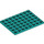 LEGO Turquoise foncé assiette 6 x 8 (3036)