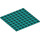 LEGO Donker turquoise Plaat 8 x 8 met Adhesive (80319)