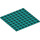 LEGO Turquoise foncé assiette 8 x 8 avec Adhesive (80319)