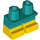 LEGO Donker turquoise Korte benen met Geel Shoes (37679 / 41879)