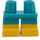 LEGO Donker turquoise Korte benen met Geel Shoes (37679 / 41879)