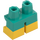 LEGO Donker turquoise Korte benen met Geel Shoes (37679 / 41879)