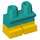 LEGO Dunkles Türkis Kurz Beine mit Gelb Shoes (37679 / 41879)