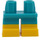 LEGO Dark Turquoise Short Legs with Yellow Shoes (37679 / 41879)