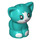 LEGO Dark Turquoise Sitting Cat (Small) with Purple Nose (72530 / 77304)