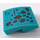 LEGO Dark Turquoise Slope 2 x 2 Curved with Black Scales Left Side Sticker (15068)