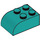 LEGO Donker Turquoise Helling Steen 2 x 3 met Gebogen bovenkant (6215)