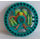LEGO Dark Turquoise Technic Disk 5 x 5 with Crab with Toxic (32357)