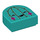 LEGO Donker Turquoise Tegel 1 x 1 Halve Oval met Cactus Gezicht met Bloemen (24246 / 73003)
