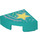 LEGO Donker Turquoise Tegel 1 x 1 Kwart Cirkel met Gold Star (25269 / 67221)