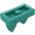 LEGO Turquoise foncé Tuile 1 x 2 avec 2 Verticale Les dents (15209)
