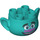 LEGO Donker turquoise Troll Hoofd met Branch Gezicht met Open Mond Smile (66280)