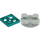 LEGO Dark Turquoise Turntable 2 x 2 with Medium Stone Gray Top