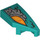 LEGO Dark Turquoise Wedge 1 x 2 Right with Nine-Headed Beast Eye (29119)