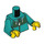 LEGO Dark Turquoise Woman with Dark Turquoise Jacket and Coiled Hair Minifig Torso (973)