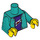 LEGO Dark Turquoise Zipper Jacket with Dark Purple Shirt Torso (973 / 76382)