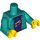 LEGO Dark Turquoise Zipper Jacket with Dark Purple Shirt Torso (973 / 76382)