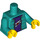 LEGO Donker turquoise Zipper Jasje met Dark Paars Shirt Torso (973 / 76382)