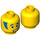 LEGO Discowboy Minifigure Head (Recessed Solid Stud) (3626 / 75025)