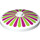 LEGO Dish 4 x 4 med Lime og Magenta Striper (Solid knott) (3960 / 17160)