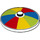 LEGO Dish 4 x 4 met Multicoloured Strepen (Umbrella) (Massieve Stud) (3960 / 37380)