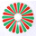 LEGO Dish 4 x 4 mit rot und Green Blütenblätter (Solider Bolzen) (3960 / 81847)