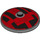 LEGO Dish 4 x 4 met Star Wars Hatch Zwart en Rood Patroon (Solide nop) (3960 / 50098)