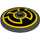 LEGO Dish 4 x 4 med Gul Sinestro logo (Solid knops) (3960 / 19713)