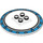 LEGO Dish 6 x 6 mit Dark Azure Outer Ring (Feste Noppen) (21637 / 44375)