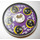 LEGO Disk 3 x 3 with Black Heads on Purple Background Sticker (2723)