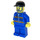 LEGO Autista con Blu Giacca con Arancione Strisce e Nero Berretto e Barba Minifigure