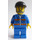 LEGO Driver with Blue Jacket with orange stripes and black cap and beard Minifigure