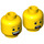 LEGO Doble cara Emmet Cabeza con Open Boca con Dientes y Happy / Serious Cara (Espiga sólida hueca) (3626 / 44209)