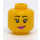 LEGO Dual Sided Female Head with Black Eyebrows, Pink Lips / Sunglasses (Recessed Solid Stud) (3626 / 20068)