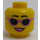LEGO Dual Sided Female Kopf mit Schwarz Eyebrows, Pink Lips / Sunglasses (Einbau-Vollbolzen) (3626 / 20068)