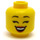 LEGO Dual-Sided Female Head with Open Smile with Teeth / Laughing with Closed Eyes (Recessed Solid Stud) (3626 / 56785)