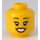LEGO Dual-Sided Female Head with Open Smile with Teeth / Laughing with Closed Eyes (Recessed Solid Stud) (3626 / 56785)