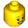 LEGO Dual-Sided Female Head with Open Smile with Teeth / Laughing with Closed Eyes (Recessed Solid Stud) (3626 / 56785)