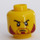 LEGO Dual Sided Kopf mit Angry Scowl mit Dark rot Beard/Stubble (Einbau-Vollbolzen) (14352 / 16692)