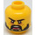 LEGO Dubbelzijdig Hoofd met Zwart Baard, Zwart Eyebrows (Verzonken solide nop) (3626 / 34562)