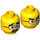 LEGO Dual-Sided Hankøn Hoved med Briller, Tyk Eyebrows, Skægstub og Scared / Serious Ansigt (Forsænket solid knops) (3626 / 36435)